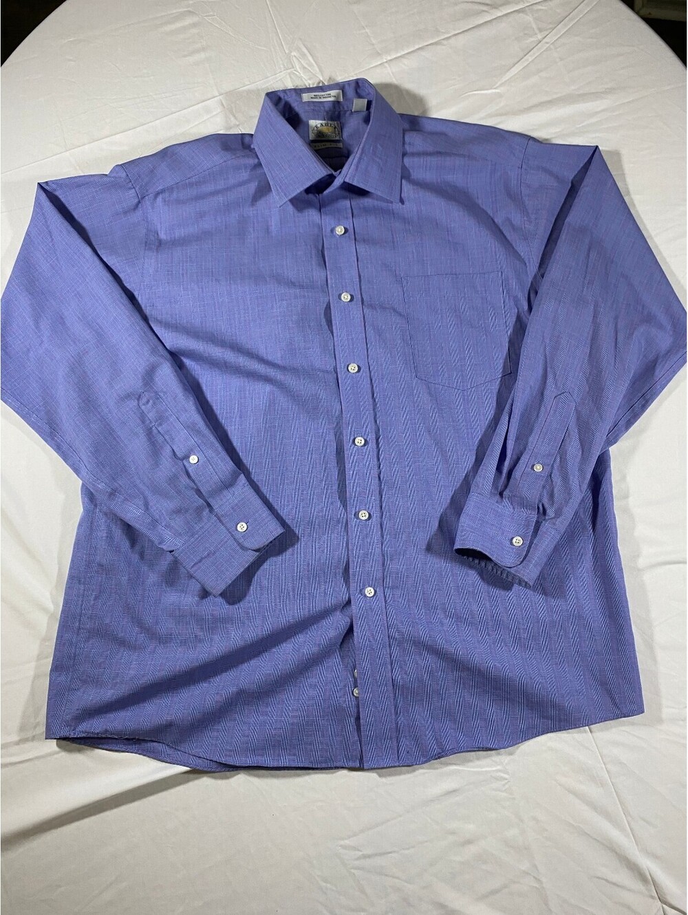 Eagle Shirtmakers Slim Fit Dress Shirt Mens 17.5 34/35 Purple Non Iron Cotton
